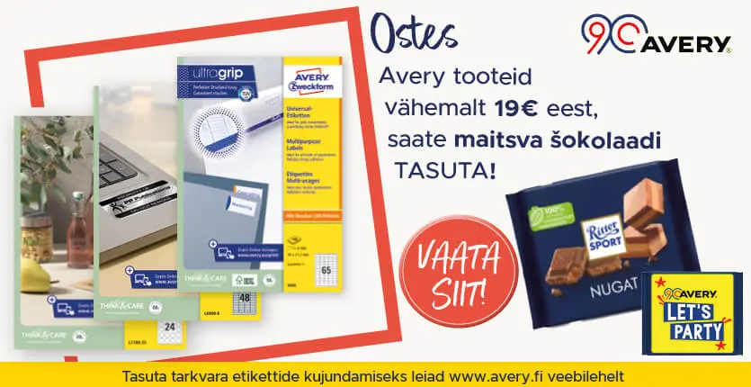 Avery sünnipäeva kampaania etikettide ostjale